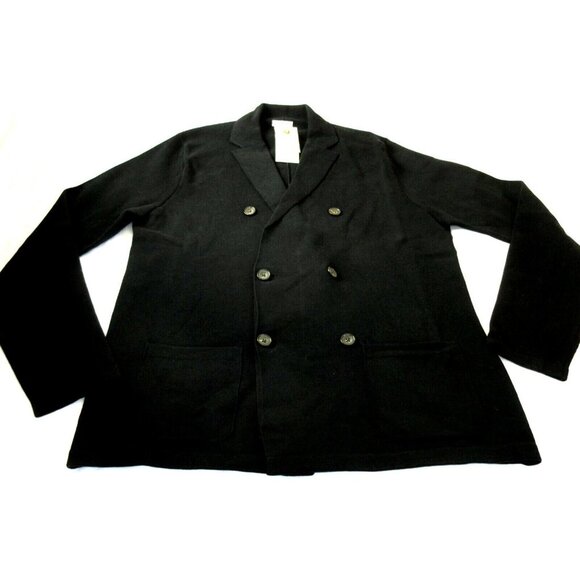 OOBE Brand Men's East Bay Cardigan Double Breasted Sweater Classic Black NWT - Picture 3 of 7